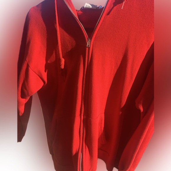 Women’s 80’s Full Zip Sweatshirt Made in the USA Red Retro - Picture 4 of 4